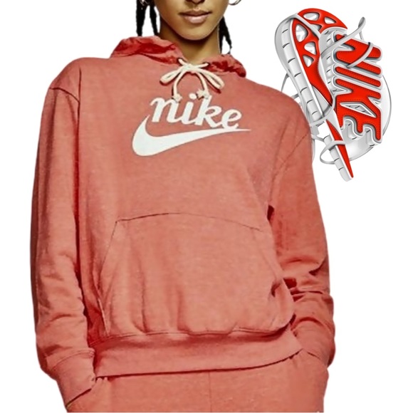 Nike Tops - Nike Women's Gym Running Coral Faded Pullover Sweatshirt Hoodie